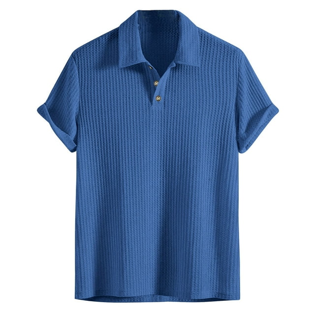 cfhntfmh Summer Henley Shirts for Men Collared Athletic T-Shirts Tops Basic Solid Color Short Sleeve Button up Tees