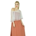 thumbnail image 5 of Bimba Women Long Maxi Dress Smocked Waist Top Comes With Poncho Top Chic Cape, 5 of 5