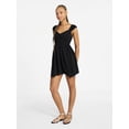 thumbnail image 2 of No Boundaries Smocked Waist Mini Dress, Women's XXS-XXL, 2 of 5