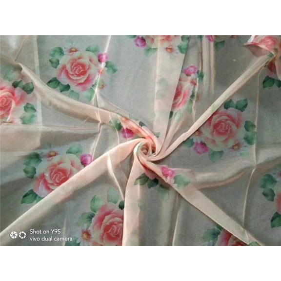 satin organza fabric digital printed