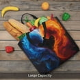 thumbnail image 4 of KLL Red And Blue Abstract Pattern Aesthetic Tote Bag for Women Beach Bag Shopping Bags Shoulder Bag Reusable Grocery Bags, 4 of 5