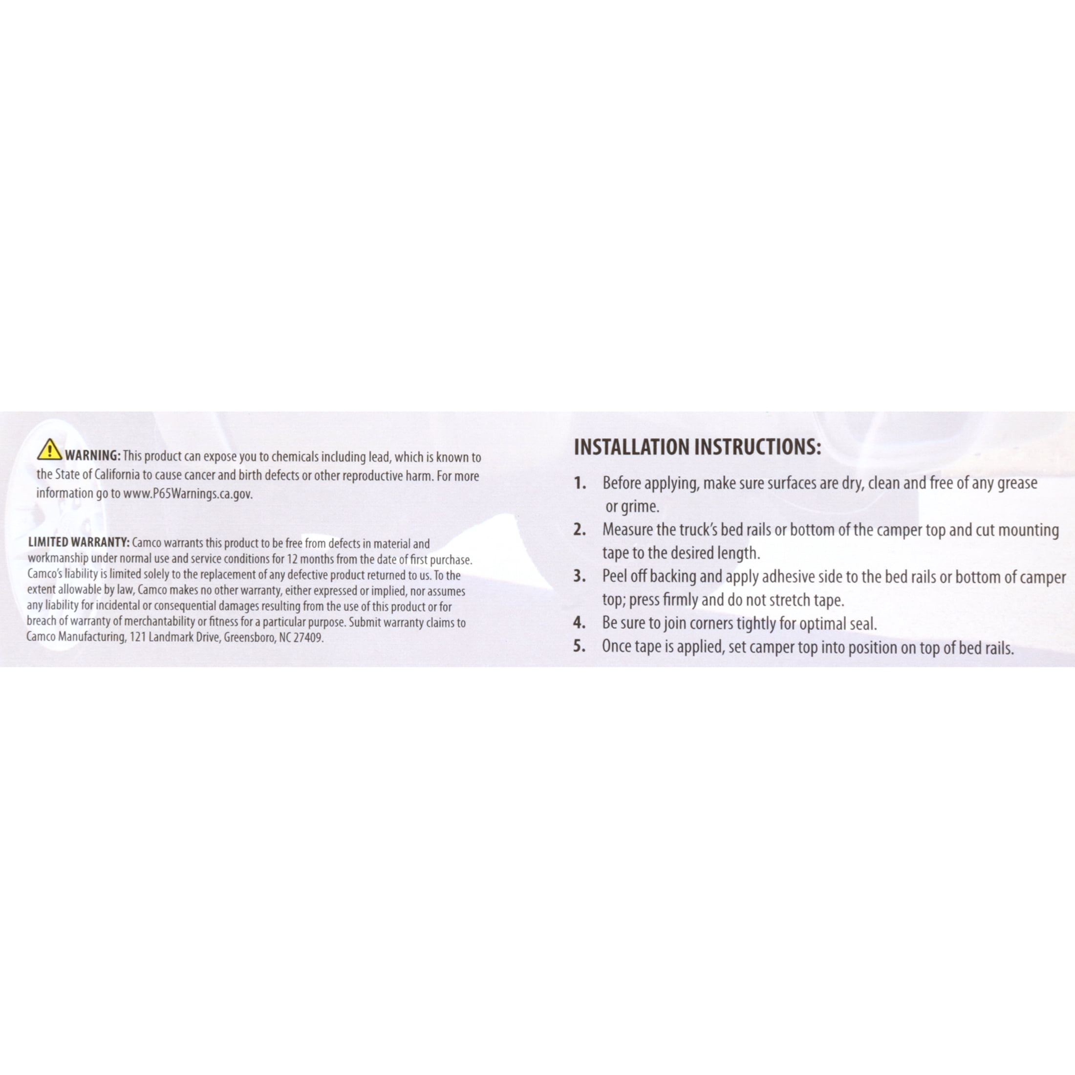 Camco RV/Camper Mounting Tape | Color: Black and White (25084)