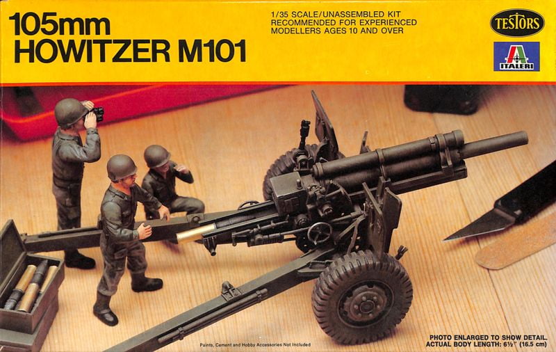 Italeri Testors 135 105mm Howitzer M101 Plastic Model Kit 828