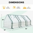 thumbnail image 2 of EAGLE PEAK 8' x 3' x 3' Portable Mini Greenhouse with 3 Large Zipper Doors and Bubble Film Cover, Transparent, 2 of 9