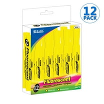 BAZIC Yellow Highlighter Desk Style Chisel Tip Unscented Marker, 144-Count