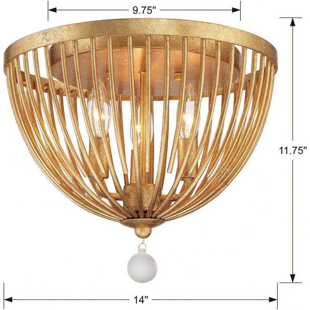 Crystorama Lighting - Three Light Ceiling Mount - Ceiling Mount - Duval - 3