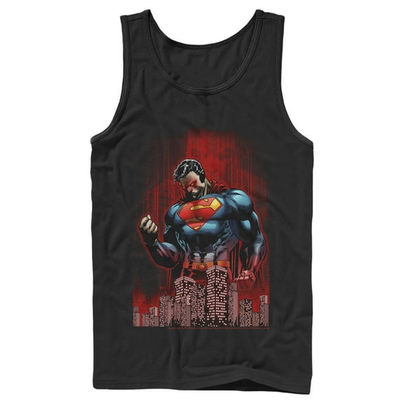 Men's Superman Hero Streaks Tank Top Black X Large