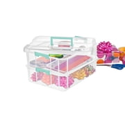 Sterilite Stack and Carry 2 Layer Handle Box - Stackable Storage Bins - 4 Pack