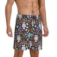 thumbnail image 2 of Wukai Forest Cute Owl Men’s Short Pajama Pants With Pockets Soft Sleep Pj Shorts for Men-, 2 of 6