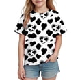 thumbnail image 2 of LYEAA Graphic T Shirts for Girls Crewneck Short Sleeve Basic Shirts Pullover Print Fall Casual Tops Black 13T, 2 of 8