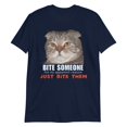 thumbnail image 2 of Funny Evil Cat T-Shirt, Cat Bite Graphic Tee, Crazy Cat Lady Gift, Cute Cat Lover Shirt for Women, 2 of 3