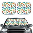 thumbnail image 2 of Balery 2 Piece Colorful Dinosaur Car Windshield Sun Shade|Foldable Front Windshield Shade for Car Front Window for Most Sedans SUV Truck-, 2 of 7