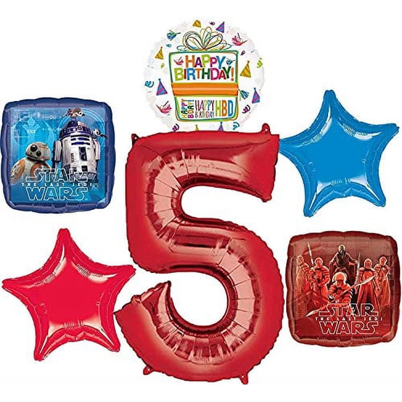 Star Wars Party Supplies The Last Jedi 5th Birthday Balloon Bouquet Decorations