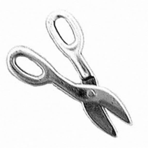 Sterling Silver 20" .8mm Box Chain 3D Partially Opened Quilting Scissors Pendant Necklace