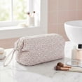 thumbnail image 3 of Quilted Large Capacity Travel Portable Carrying Case Casual Hair Tools Travel Bag for Women Girls Work Shopping Vacation Daily (Pink flowers), 3 of 10