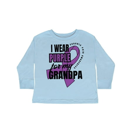 

Inktastic Chronic Pain I Wear Purple For My Grandpa Gift Toddler Boy or Toddler Girl Long Sleeve T-Shirt