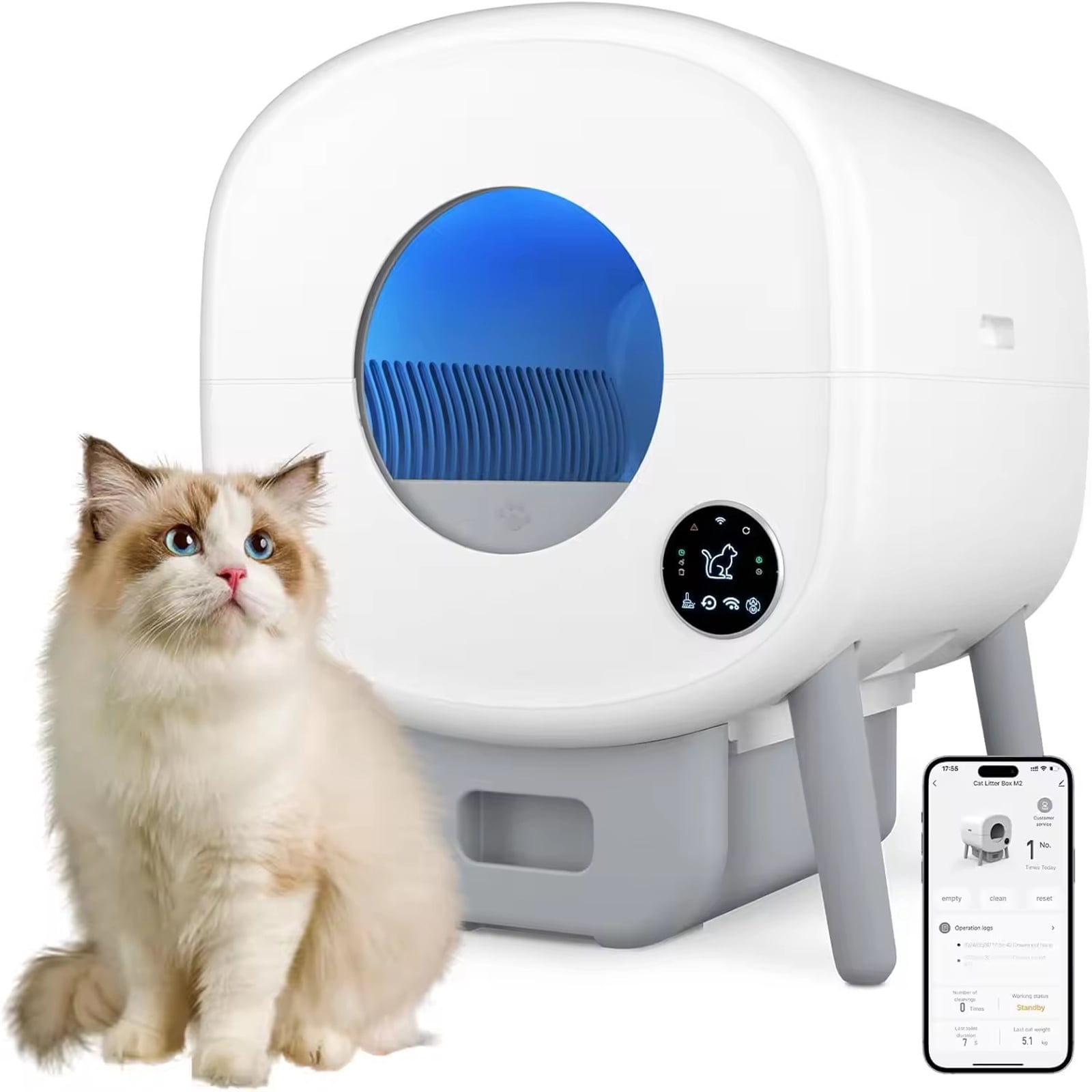 Litter Box Tray Plastic Replacement Smooth Surfaces Detachable Pan Safe Liner Auto Cats Litter Pans Accessories