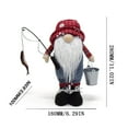 thumbnail image 3 of Holiday Gnome Christmas Gnome Decorations, Handmade Fishing Tomte Santa Figurine for Holiday Home Ornaments, 6x11in, 3 of 5