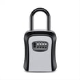thumbnail image 1 of Cajas para Llaves con Contraseña para Exteriores Gancho Bloqueo Extendido Alambre Acero Almacenamiento Llaves para Colgar Llave Impermeable Caja Código 4 Dígitos Gris, 1 of 5