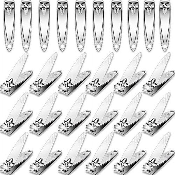 28 Pieces Fingernail Nail Clippers Bulk Thick Stainless Steel Toe Nail Clippers Nail Cutter Set Portable Sturdy Nail Clippers for Men and Women