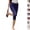 14# Dark Blue, variant on Women's Polka Dots Dressy Capri Pants Fold Over Leggings Knee Length Slit Skinny Trousers （Dark Gray,XL)
