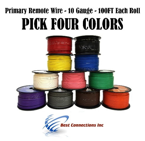 6 Rolls 100/' Feet 14 GA Gauge Primary Remote Wire Auto Power Cable Stranded