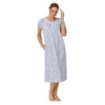 Aria 100 Cotton Cap Sleeve Long 46" Nightgown with pockets, Women's