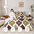 thumbnail image 3 of Homewish Minimalist Spiral Queen Comforter Set,Vintage Bohemian Comforter Sets Queen,Dark Brown,Reversible,3 Pieces,1 Comforter and 2 Pillowcases, 3 of 7