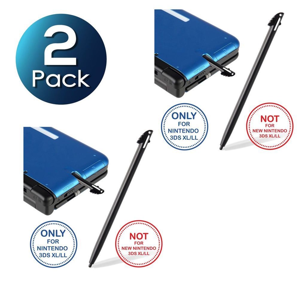 2 Pack Nintendo 3DS Stylus for Nintendo 3DS N3DS XL LL by Insten, Black