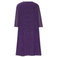 thumbnail image 5 of ZQGJB Womens Two-Piece Set Sparkly Midi Dress with Long Sleeve Cardigan Loose Elegant Chiffon Sleeveless Plus Size Wedding Guest Dresses Suit Purple XXL, 5 of 6