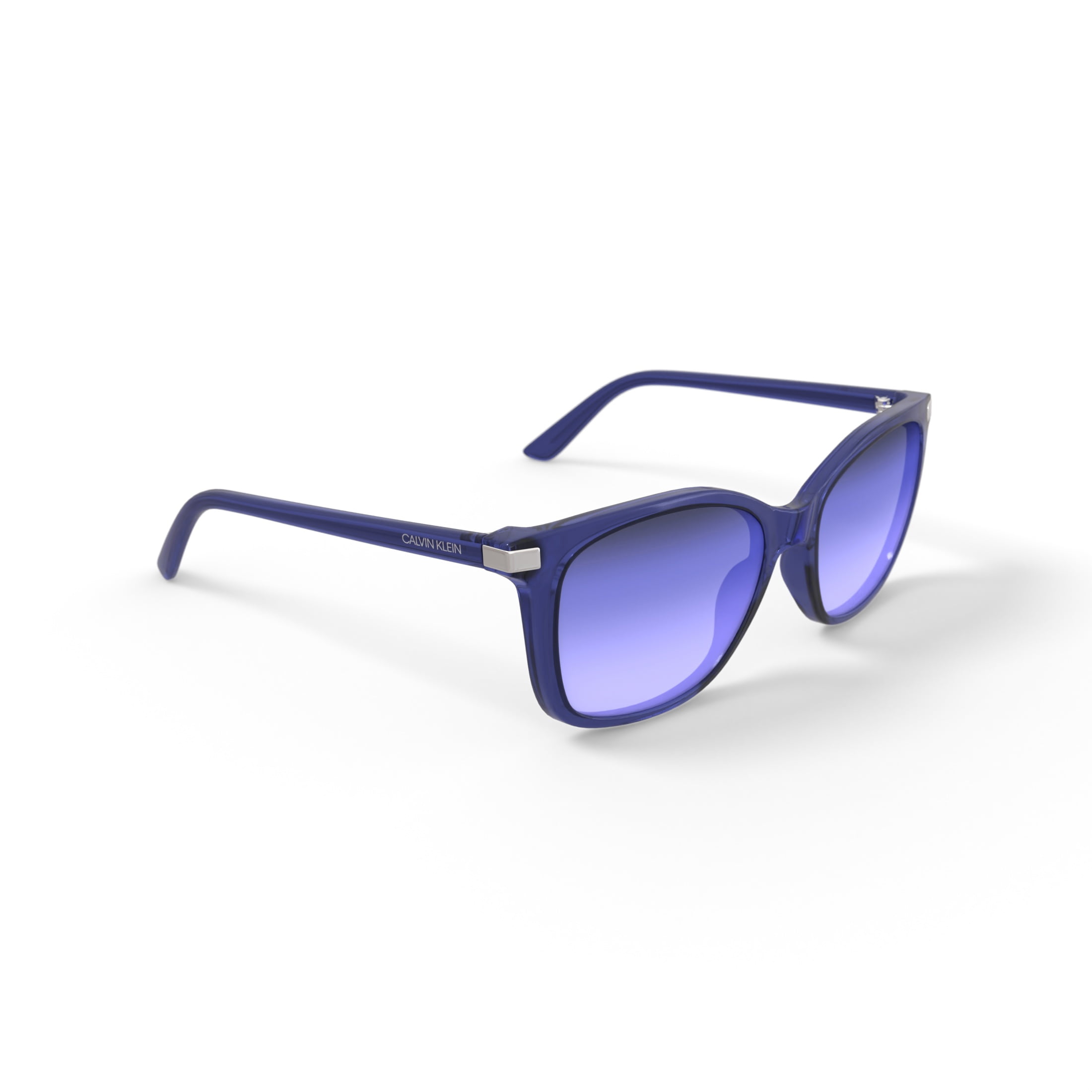 Calvin Klein Women's Rx'able Fashion Sunglasses, CK19527SG, Crystal Blue, 54-19-140, with Case