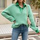 thumbnail image 5 of Gibobby Suéter Para Invierno Mujer de de moda para mujer con de manga larga con cuello en contraste(Verde,G), 5 of 5