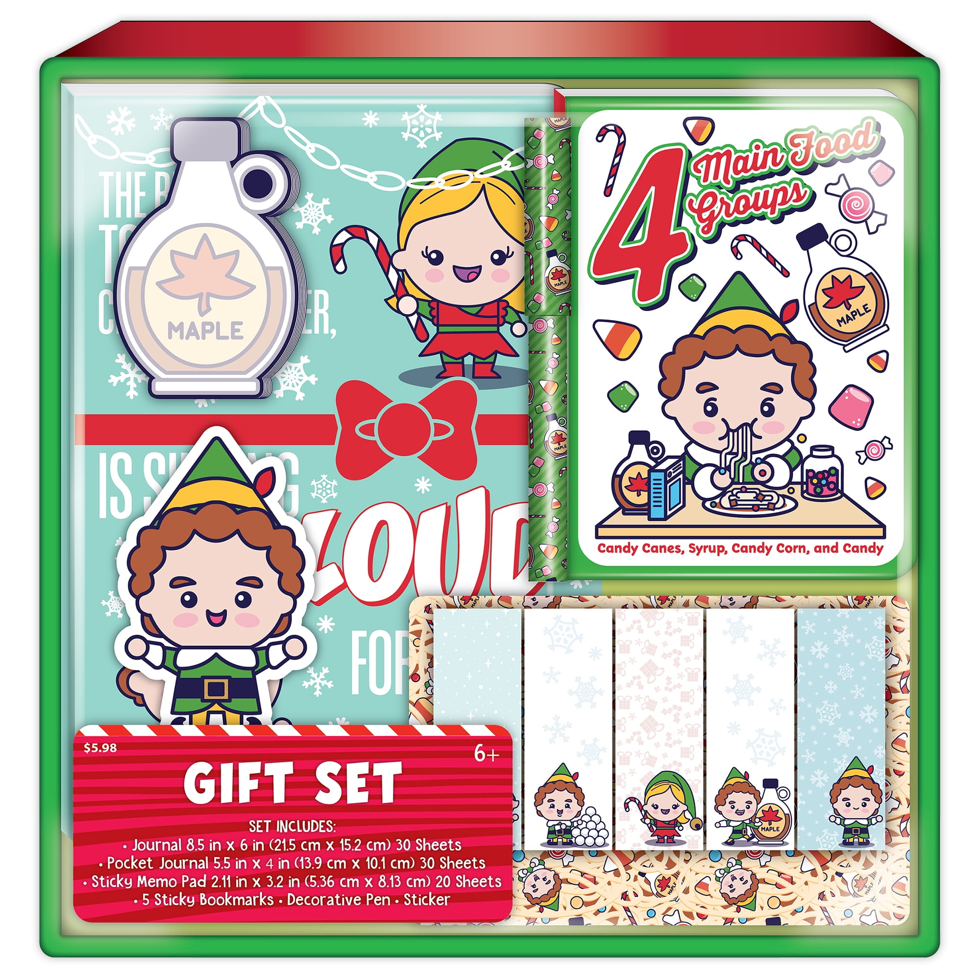 Warner Bros. Elf the Movie Christmas Journal Gift Set, 6 Pieces
