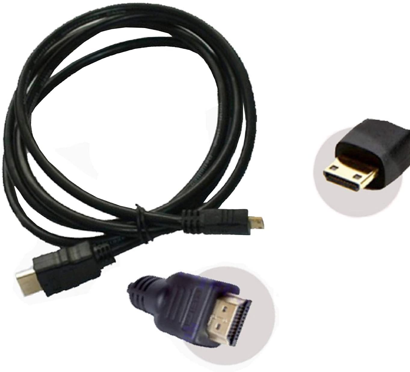 UPBRIGHT NEW HDMI to Mini HDMI C AV TV-Out Lead Cable Cord For Sony Alpha Digital SLR Camera,NEX-3 K/S K/B to HDTV,NEX-5 K/S K/B to HDTV,A330 10.2 MP Digital SLR Camera,A35 16.2 MP Digital SLR Camera, - image 1 of 5