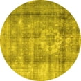 thumbnail image 1 of Ahgly Company Machine Washable Indoor Round Persian Yellow Traditional Area Rugs, 4' Round, 1 of 4