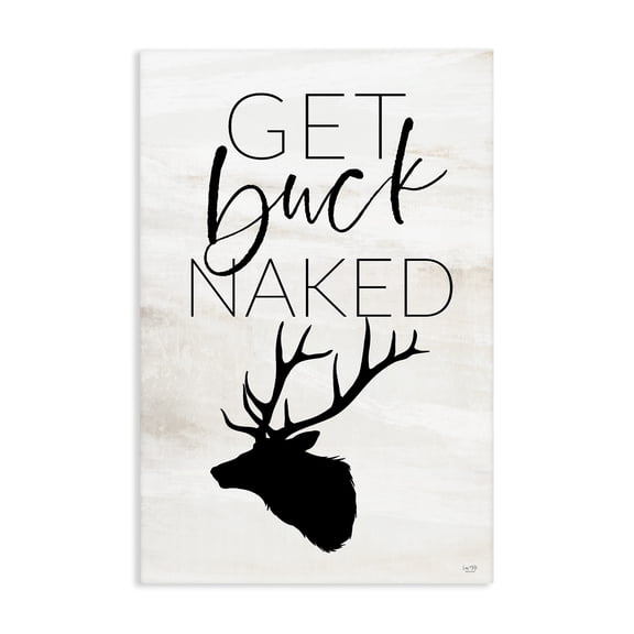 Stupell Industries Eclectic Get Buck Naked Canvas Art, 16 x 24, by Lux Me Designs