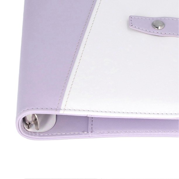 A6 Budget Binder Multifunctional Compartment Design Portable PU Leather Notebook Binder for Office School Purple