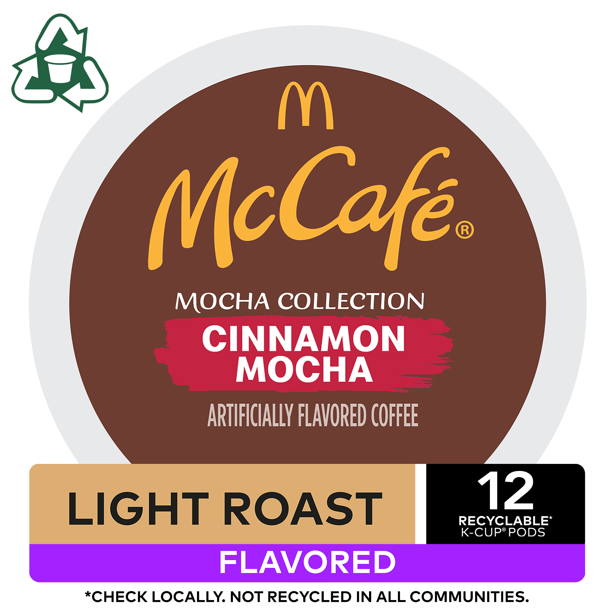 McCafe Mocha Collection Cinnamon Mocha KCup Coffee Pods, Light Roast