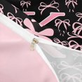 thumbnail image 4 of Manfei Ribbon Bow Knot K Personalized Initial Twin Bedding,Black Pink Bow Tie Duvet Cover Set,2pcs,No Comforter,Pink Reversible,Lightweight Room Decor, 4 of 6