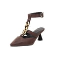 thumbnail image 2 of Sandalias de punta estrecha informales con correas en los tobillos a la moda de verano para mujer, zapatos de tacón alto con cadena Wmkox8yii  hfjk3333, 2 of 5