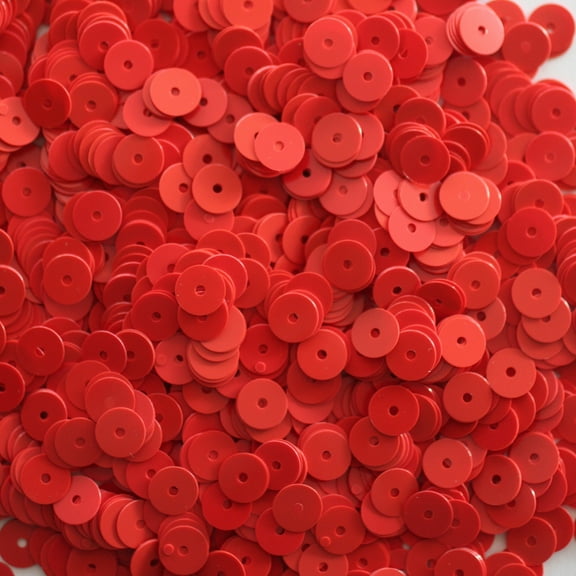 Bright Red Sequins 6mm Opaque Made in USA