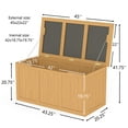 thumbnail image 2 of 67 Gallon Outdoor Wooden Deck Box Solid Wood Storage Box Seat & Table Top for Patio Furniture Cushions, Pool Toys & Garden Tools, 2 of 16