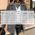thumbnail image 2 of Womens Trench Coat with Pockets Notched Lapel Fall Winter Single Breasted Casual Business Formal Wool Coat Gray 3XL, 2 of 7