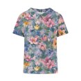 thumbnail image 4 of Fiudx Ropa de Mujer Camiseta Holgada Informal con Estampado para Mujer, Tops de Manga Corta con Cuello de Muñeca, Blusa Bonita y de Lino, 4 of 4
