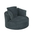 thumbnail image 5 of S-HOME Plush Comfort Corduroy Round Chair with Cushioned Backrest for Stylish Living Room Seating, 5 of 9