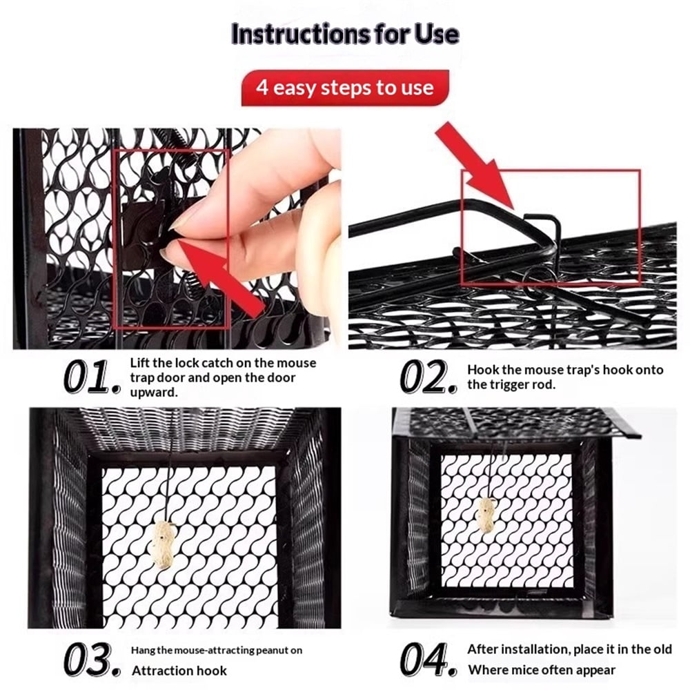Home Live Humane Cage Trap for Rat Mice Rodent Animal Catcher for Indoor and Outdoor Small Animal 23*11.5*11.5cm