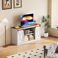 thumbnail image 5 of EDX TV Stand for 65" TV, Modern Entertainment Center for Living Room, TV Console Table with Storage Cabnets and Sliding Barn Doors, White, 5 of 8