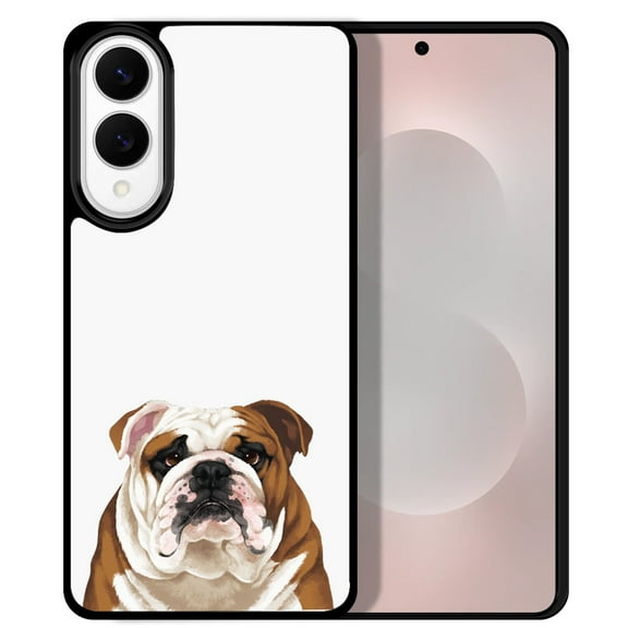 WIRESTER Shockproof Soft Rubber Cover Case for Samsung Galaxy S25 Edge 6.7 inch 2025, English Bulldog