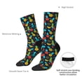 thumbnail image 4 of Daiia Colorful Pineapple Print Crew Socks – Soft Breathable Long Socks for Men & Women, Moisture-Wicking & Comfortable Daily Wear Socks, One-Size Fits Most (US 5-11), 4 of 6
