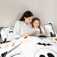 thumbnail image 5 of Feelyou White Ghost Print Bedding Comforter Set for Teen, Black Mystic Cat Twin Comforter Sets, Cartoon Halloween Style Reversible Bedding Set, Microfiber Bedroom Decor, 2pcs, 5 of 8